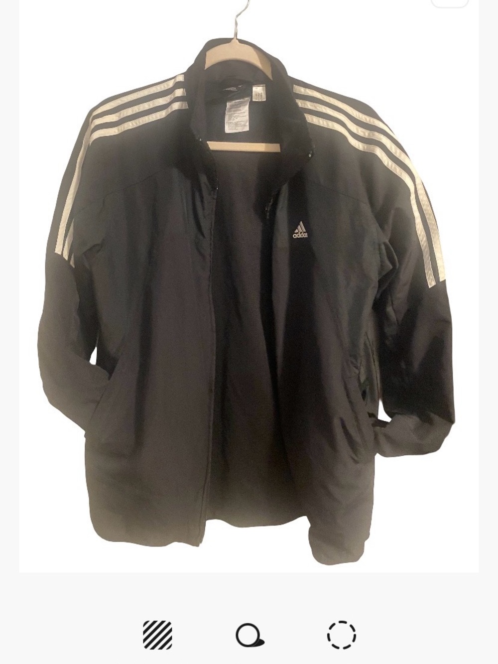 Adidas Windbreaker with White Three-Stripe Accents